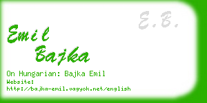 emil bajka business card